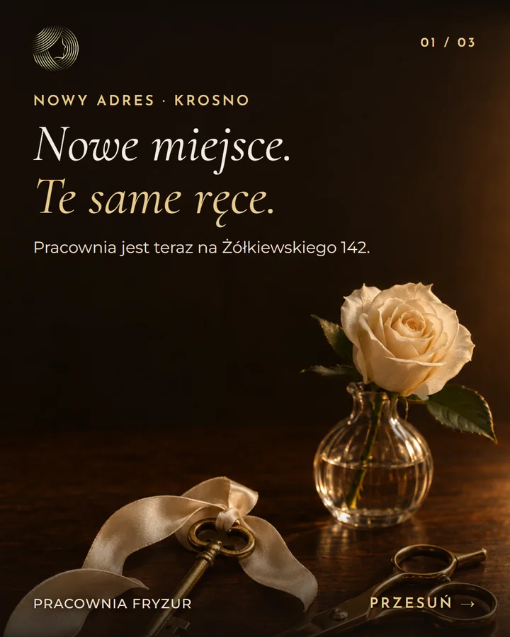 Post „Nowe miejsce. Te same ręce.” o zmianie adresu pracowni