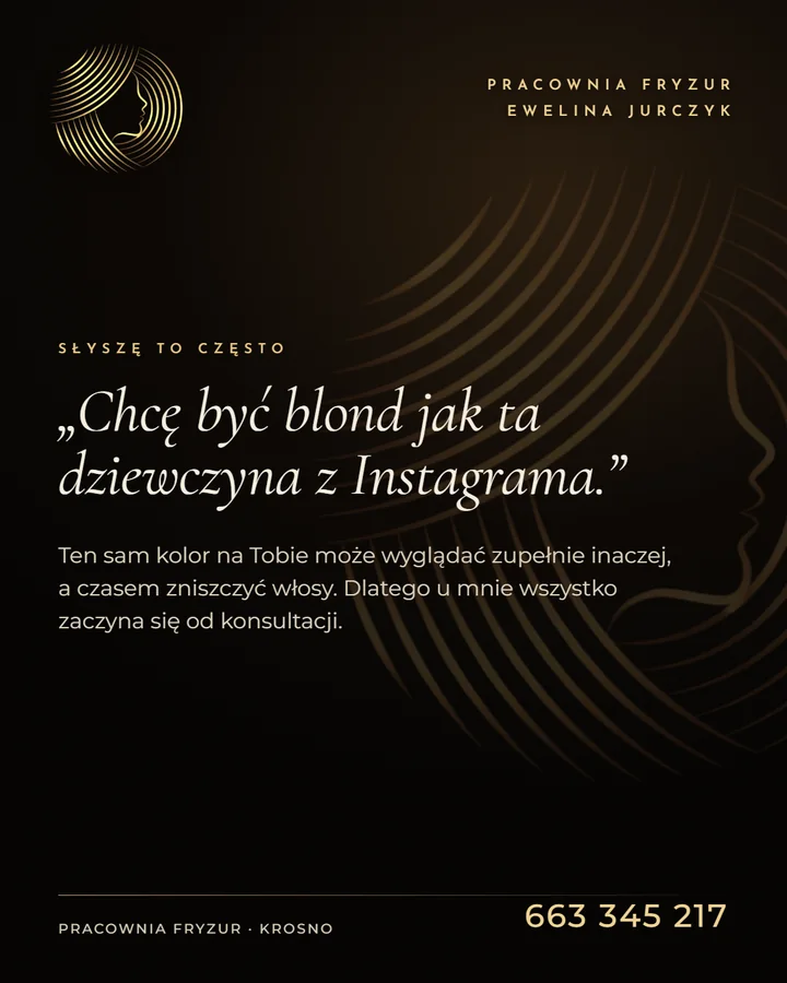 Post z cytatem „Chcę być blond jak ta dziewczyna z Instagrama.”