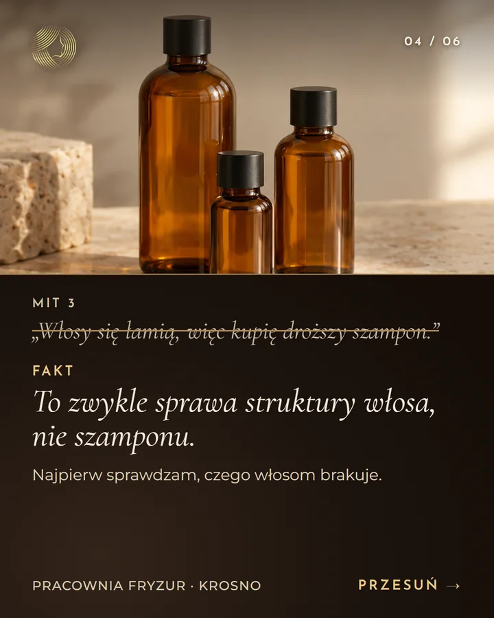 Mit: włosy się łamią, więc kupię droższy szampon. Fakt: to zwykle sprawa struktury włosa