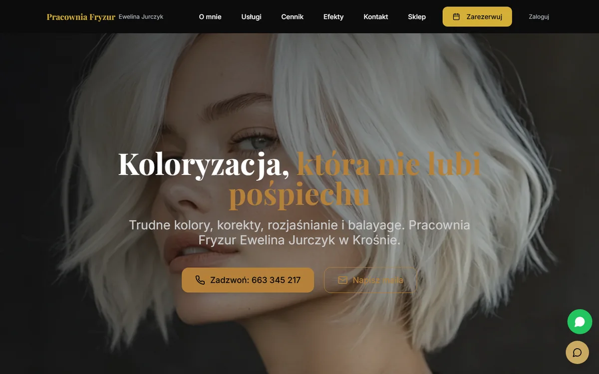 Strona pracownia-jurczyk.pl na komputerze