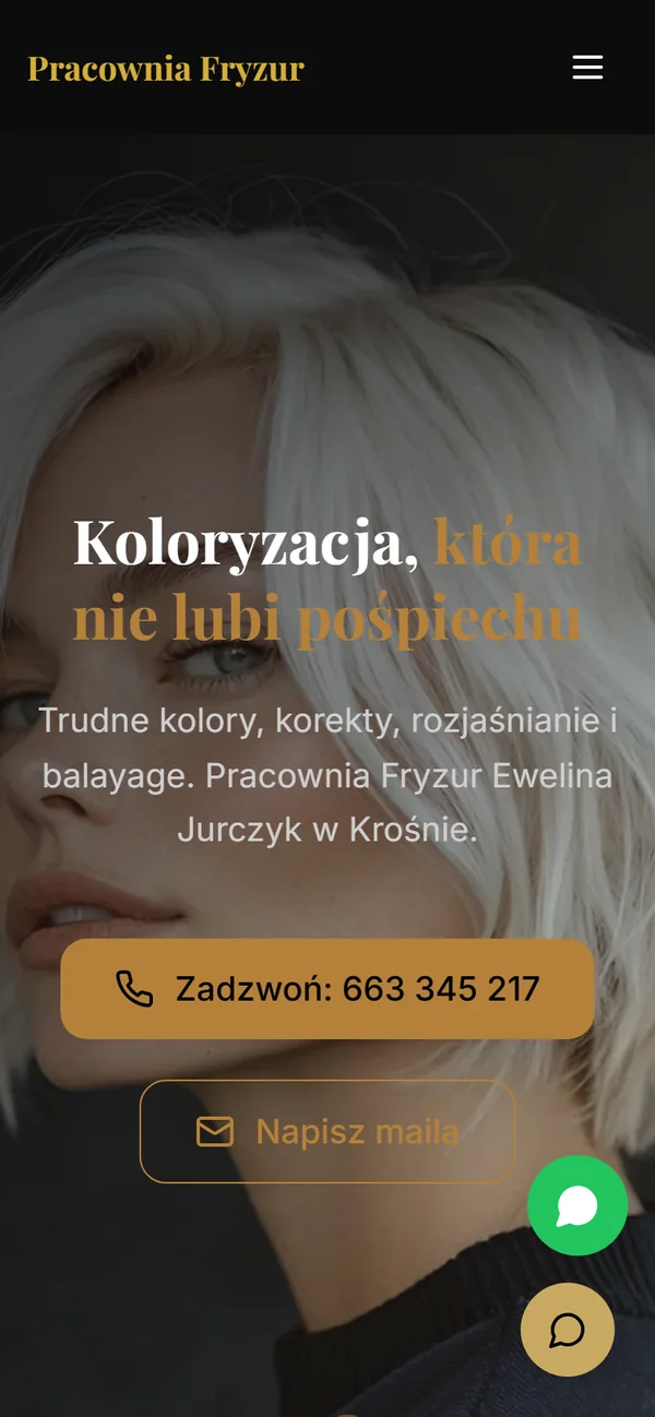 Strona pracownia-jurczyk.pl na telefonie